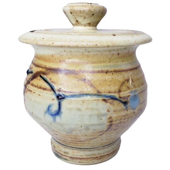 NICK JOERLING POTTERY Handmade Stoneware Honey Jar w/ Lid *Minor Flaw - Picture 1 of 12